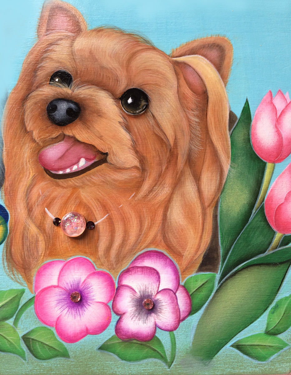 アクリル画 犬 ヨークシャテリア 絵画 Amazon | 青いジャケットのヨークシャー テリア 数字油絵 水彩