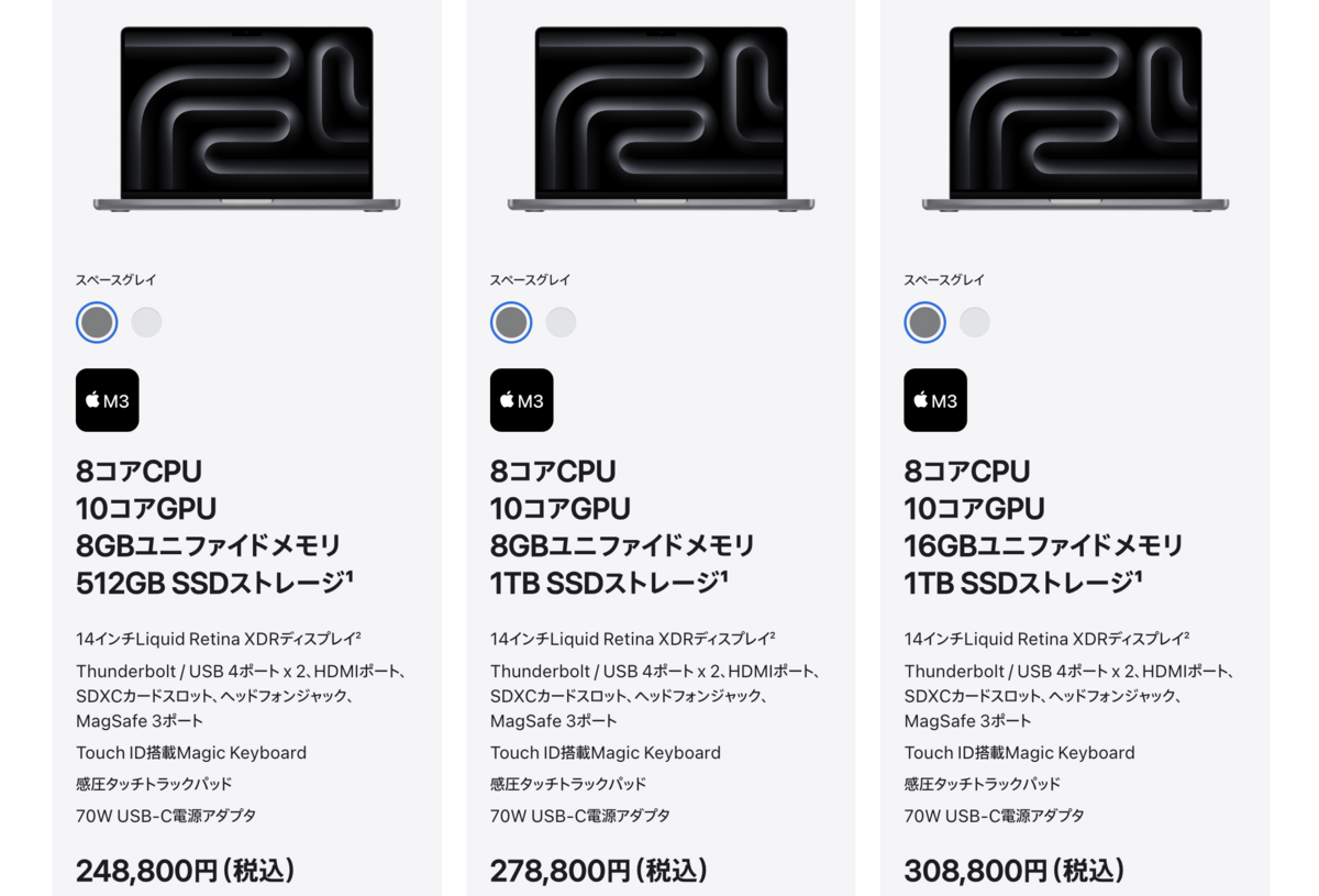 14インチMacBook Proに16GBメモリ搭載の「吊るし」モデル追加、一部