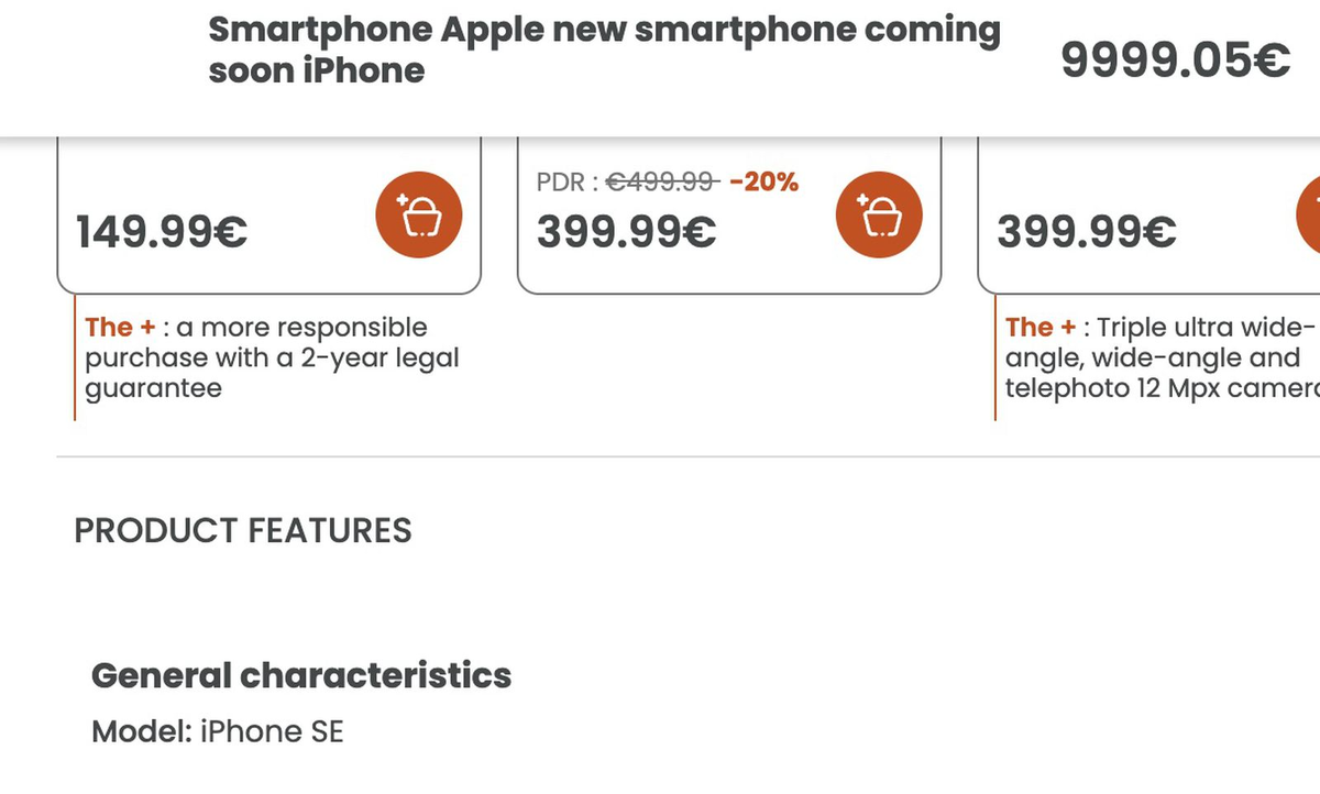 仏家電量販店サイトに新型iPhone SEが登場 - こぼねみ