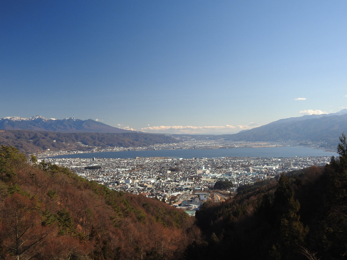 諏訪湖と富士山 - 信州の滝めぐり