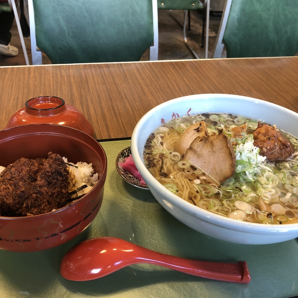 食堂きかくの鯖だしラーメンとミニカツ丼