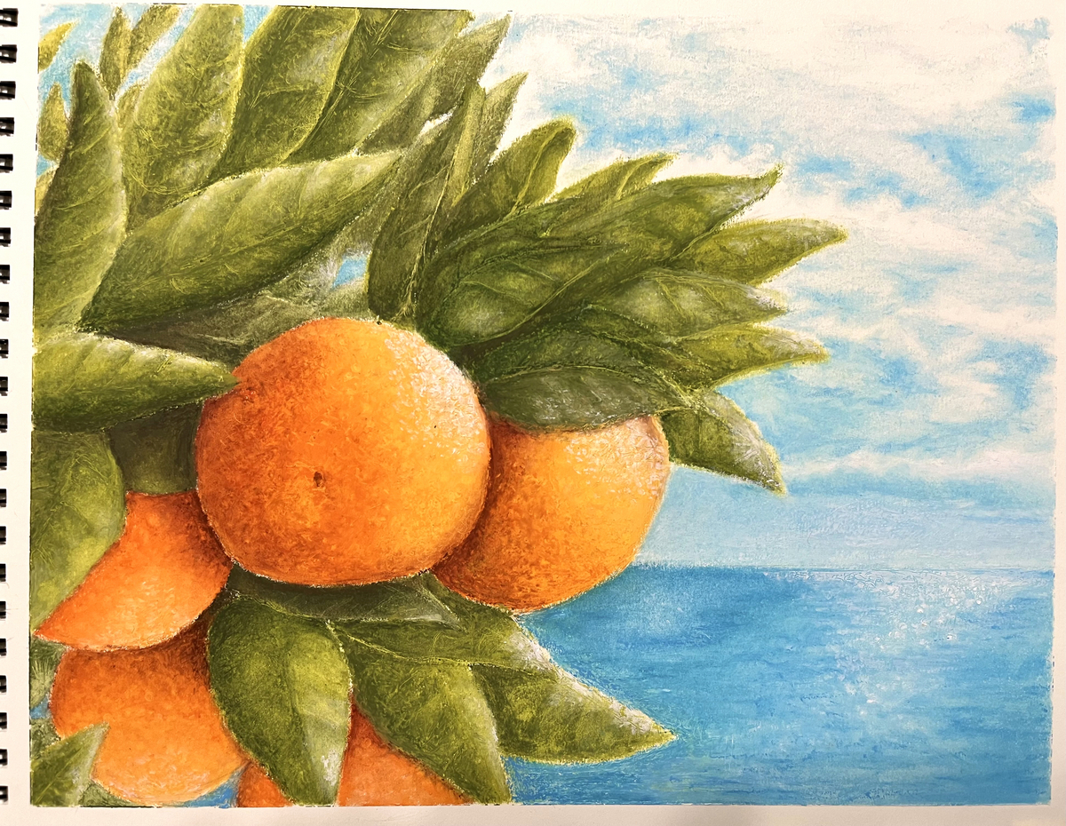 みかん」の絵 - おやつ絵画