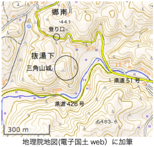 三角山城 広島県三次市甲奴町抜湯・太郎丸 - 小花と春の古城巡り