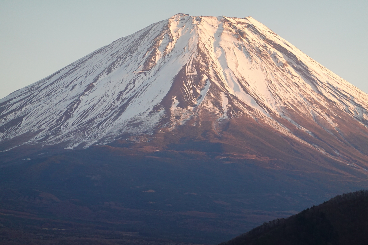 本栖湖の浩庵キャンプ場。富士山。8倍ズーム。