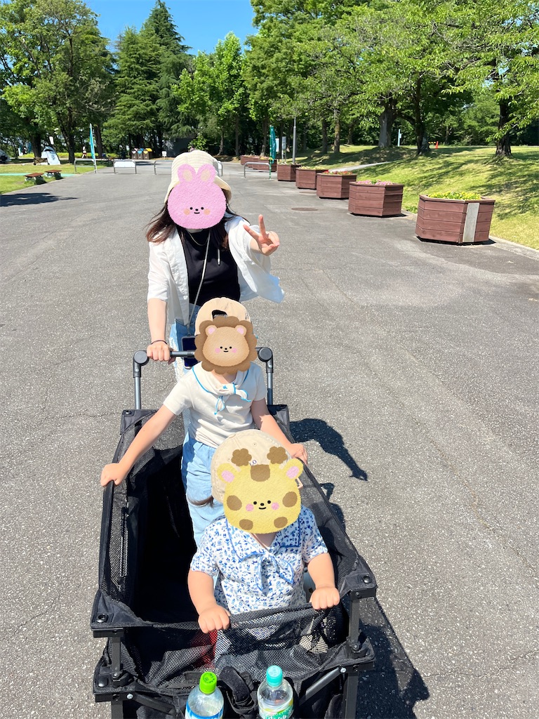 子ども2人乗せて公園へ｜YouTen拡張式キャリーワゴンを使ってみた 