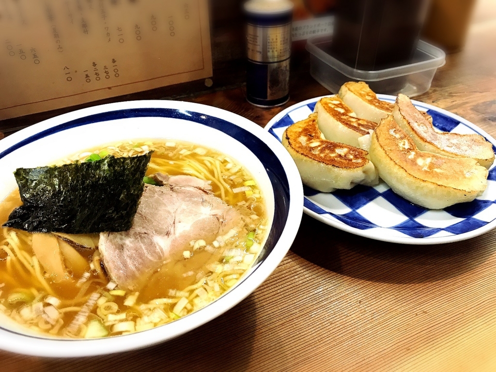 f:id:koki08:20180512000304j:plain 「一圓本店 (いちえん)」でいただいた「ラーメン+餃子」
