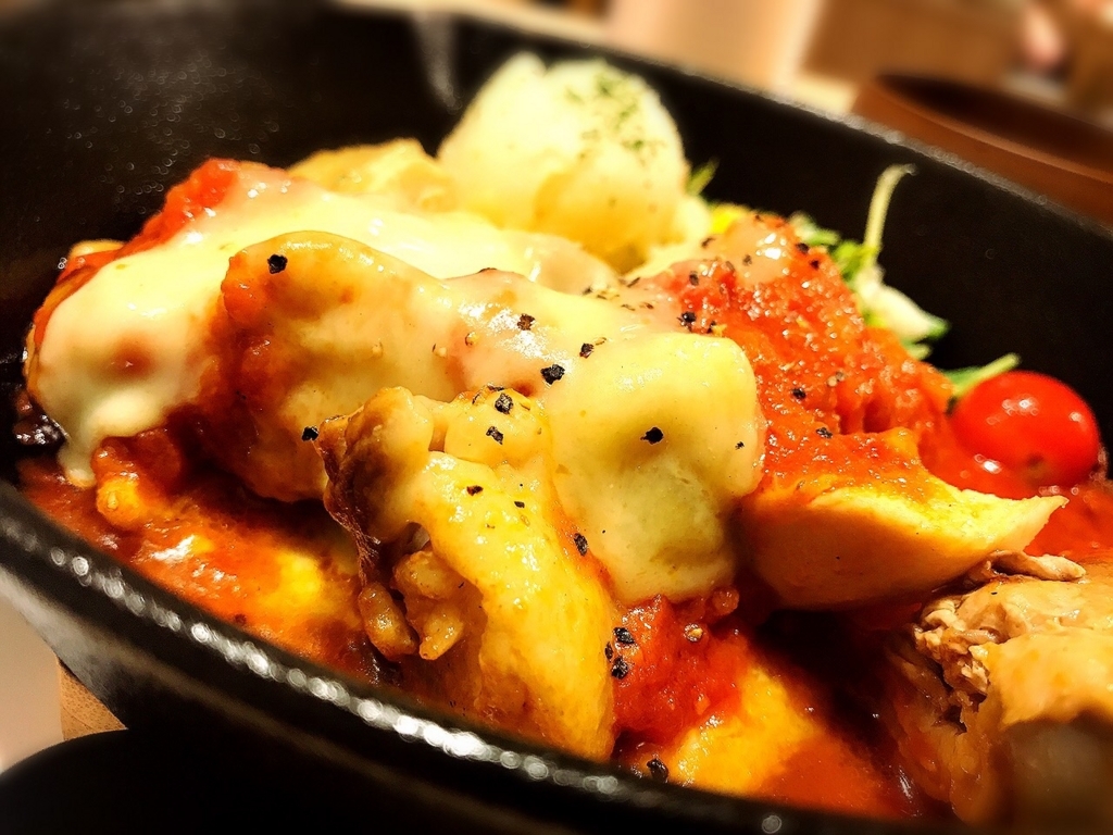 f:id:koki08:20180809033735j:plain 「029吉祥寺食堂」でいただいた「美桜鶏のトマトチーズフォンデュ 定食」