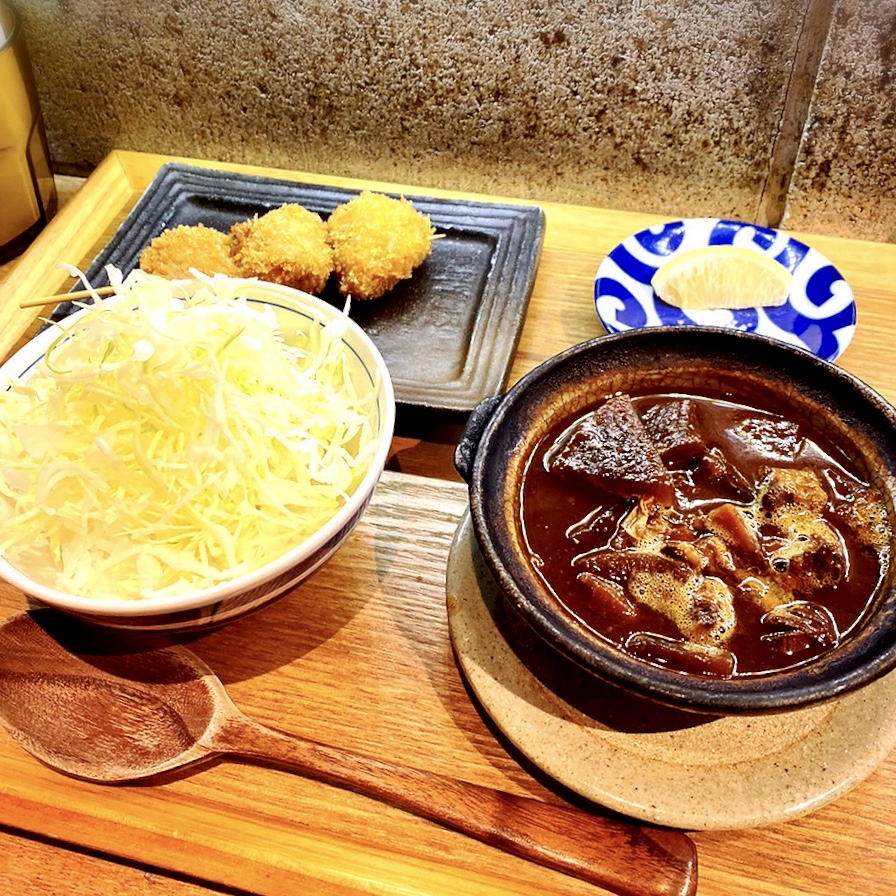 「串処 小林」でいただいた「松坂豚の串カツとどて煮の組み合わせ」”コース内（締め）