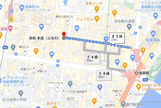 「舟和 本店」への行き方と店舗情報
