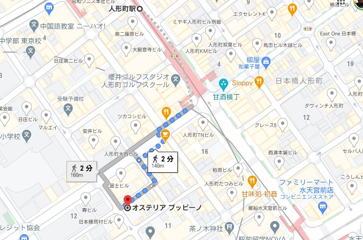 「オステリア ブッビーノ」への行き方と店舗情報