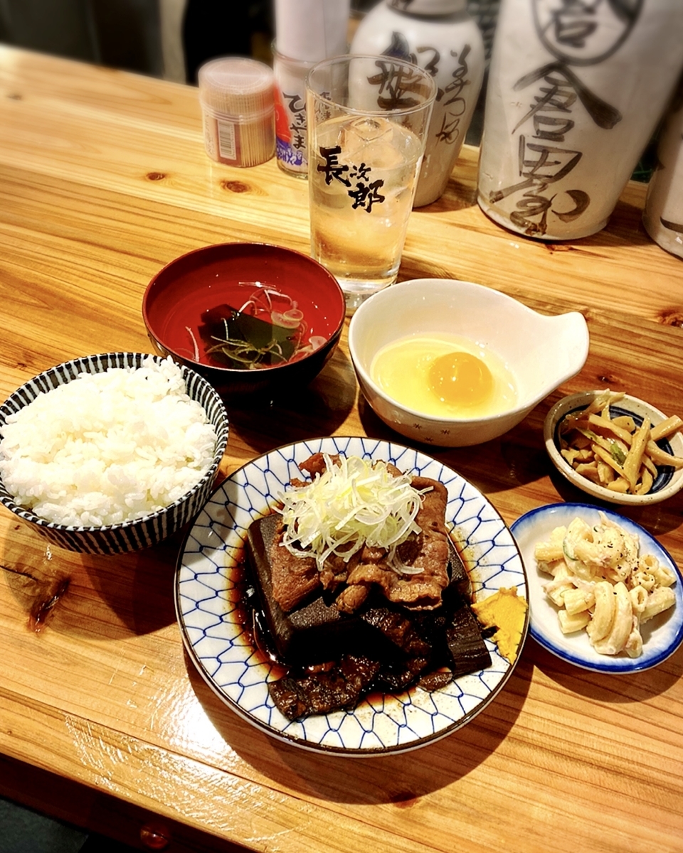 「大衆酒場 長次郎」でいただいた「肉豆腐定食」”800円2