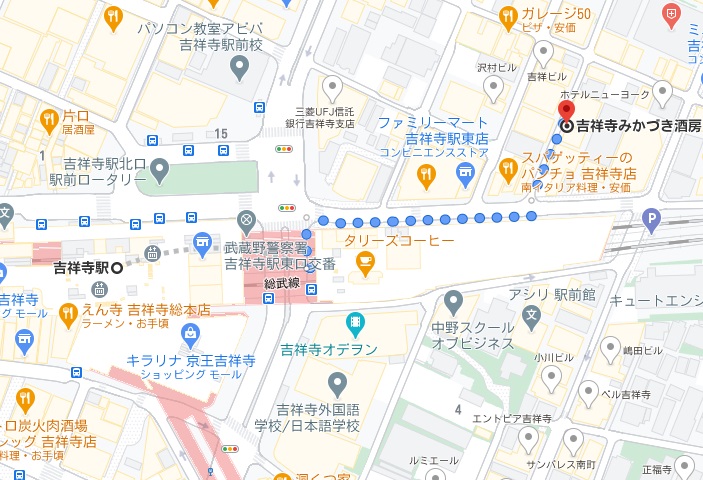 吉祥寺みかづき酒房への行き方と店舗情報