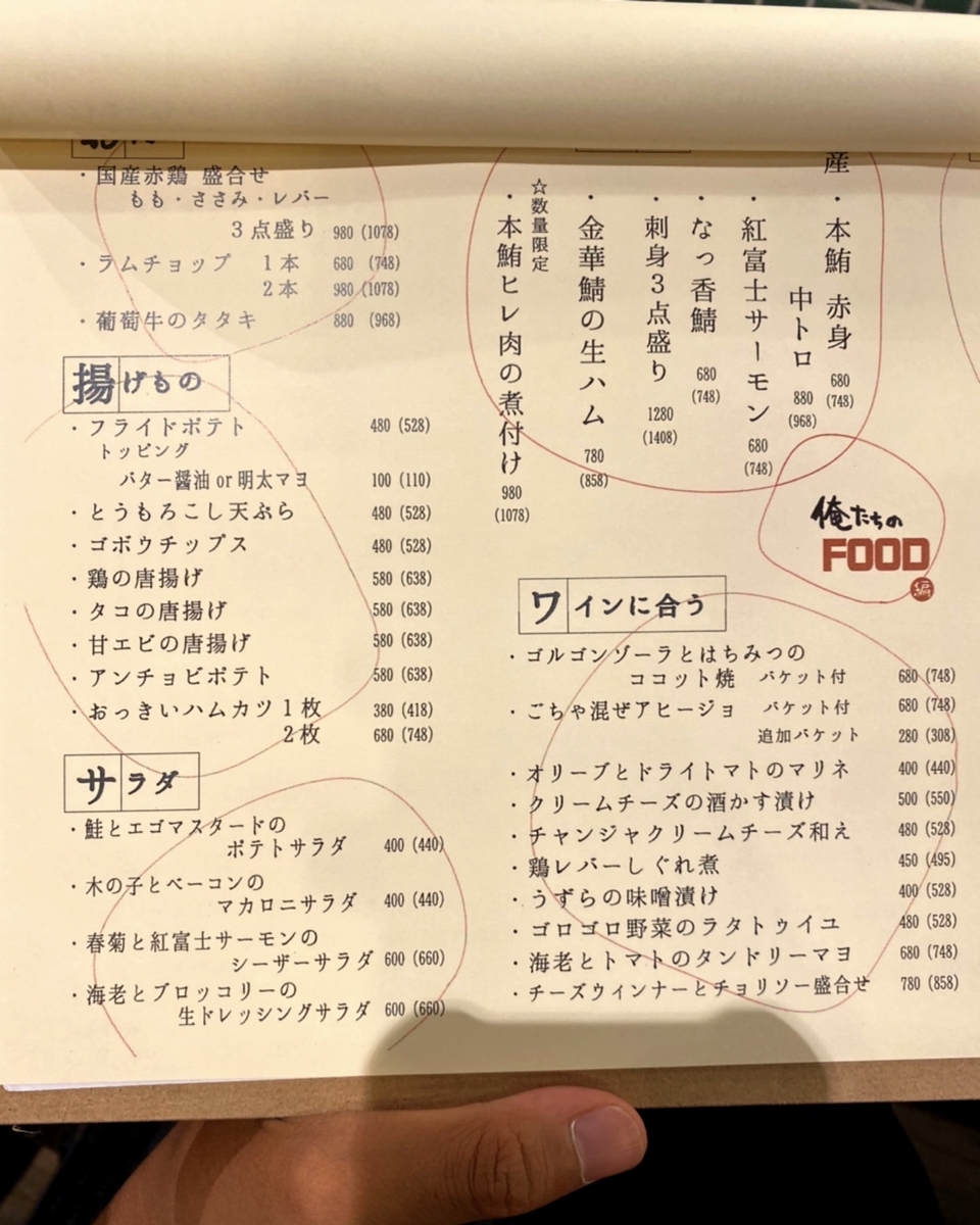 大衆酒場 オモウツボ～俺たちの旅編のメニューと値段2