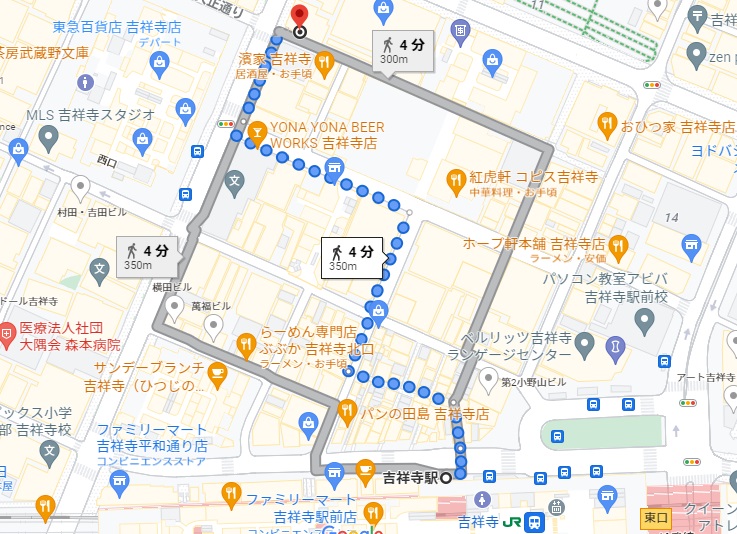 「ADA吉祥寺」への行き方(アクセス)と店舗情報