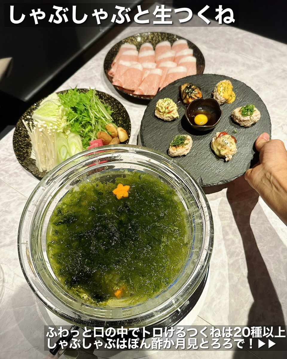 「生つくねとしゃぶしゃぶ 田(DEN)」でいただいた「富士湧水ポークしゃぶしゃぶ」”4980円(税別)