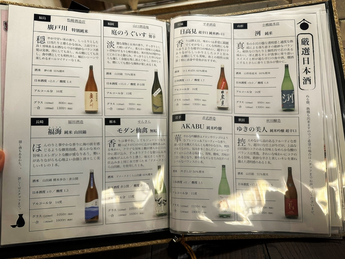 「炉ばた 暁 赤坂店」のメニューと値段4