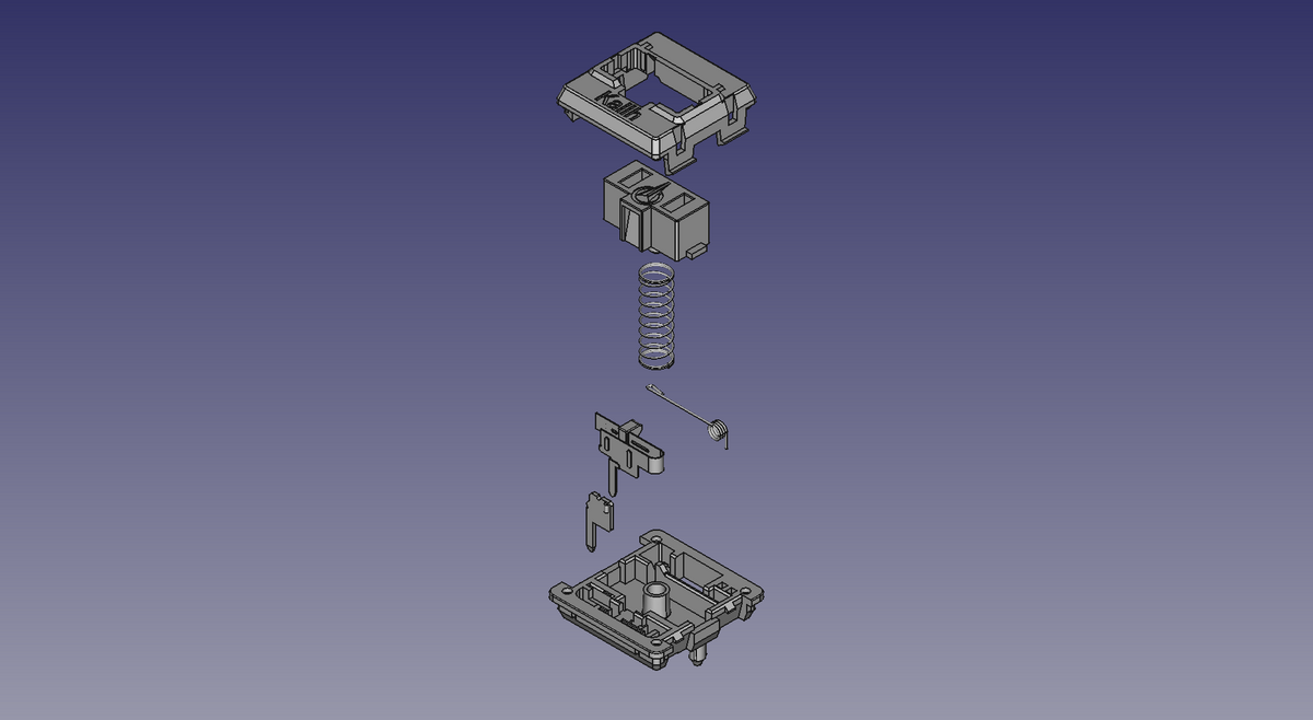 Kailh Choc V1 スイッチの 3D モデルを作ってみた - koktoh の雑記帳