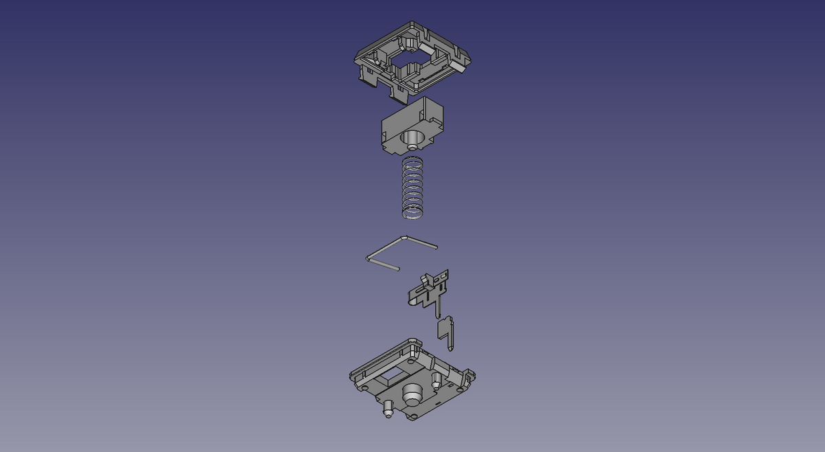 Kailh Choc V1 スイッチの 3D モデルを作ってみた - koktoh の雑記帳