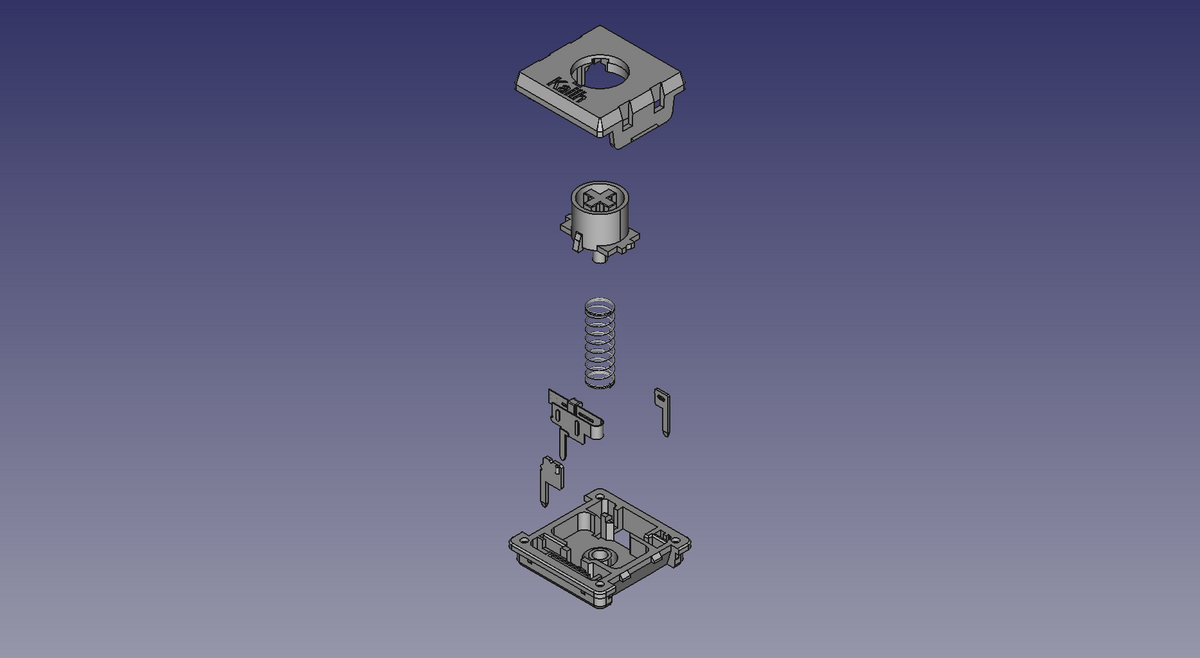 Kailh Choc V2 とソケットの 3D モデルを作った - koktoh の雑記帳