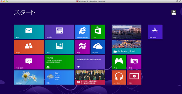 Parallels Desktop 8 for Mac : Windows 8