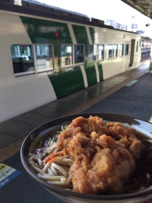 踊り子161号＆弥生軒の唐揚そば＠我孫子駅