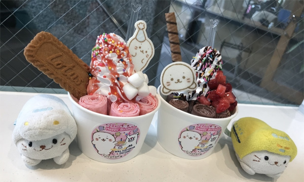 しろたんのバースデーロールアイス＠ロールアイスクリームファクトリ