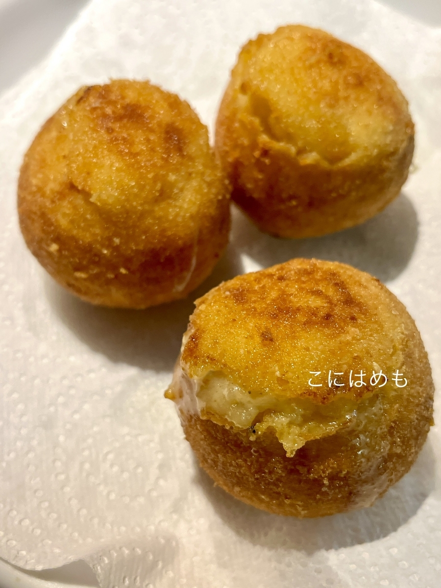 揚げ油で揚げる。