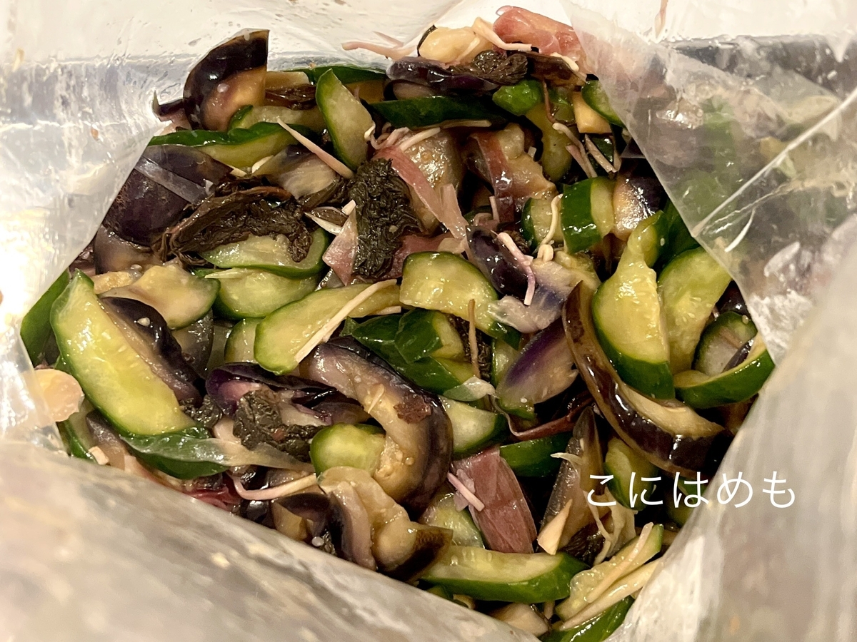 みょうが・なす・きゅうり・生姜・もみしそを使って作る!簡単「しば漬け(柴漬け)」