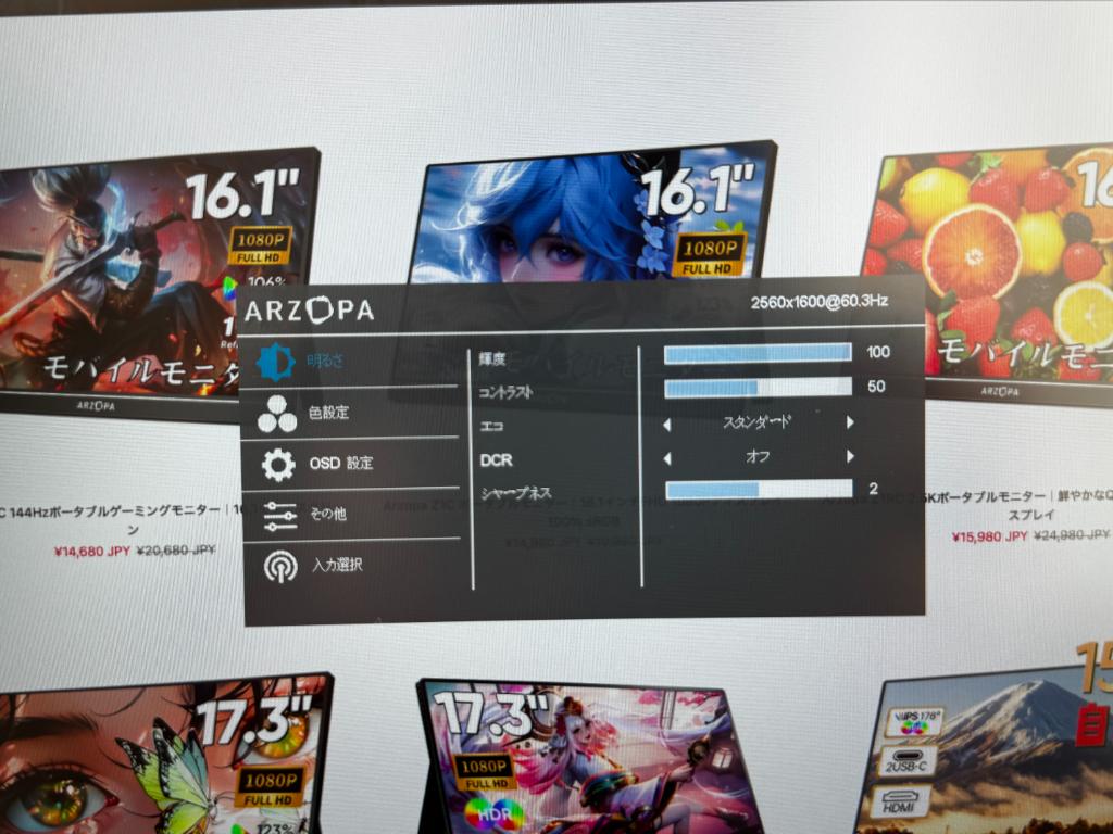 新品 Arzopa Z1RC モバイルモニター 16インチ Arzopa Z1RC モバイルモニター 16インチ・ケース付き Amazon.co.jp