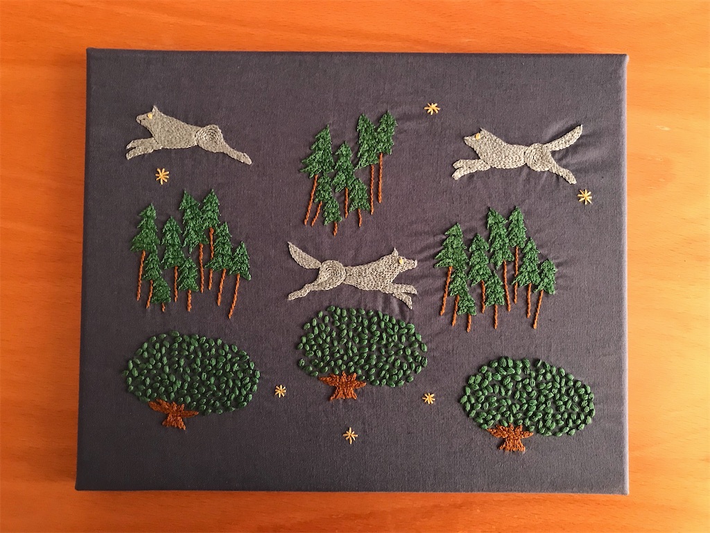 手づくりの刺繍のファブリックパネル Korentoの日々の手仕事ノート