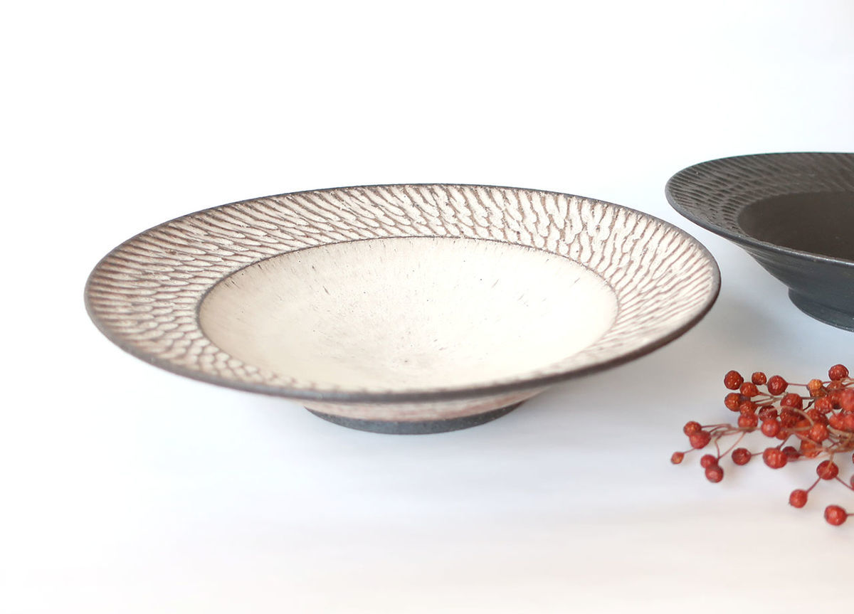 幸山窯山本雅則器皿大小2枚セット作家物信楽