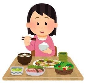 食事をしている女性
