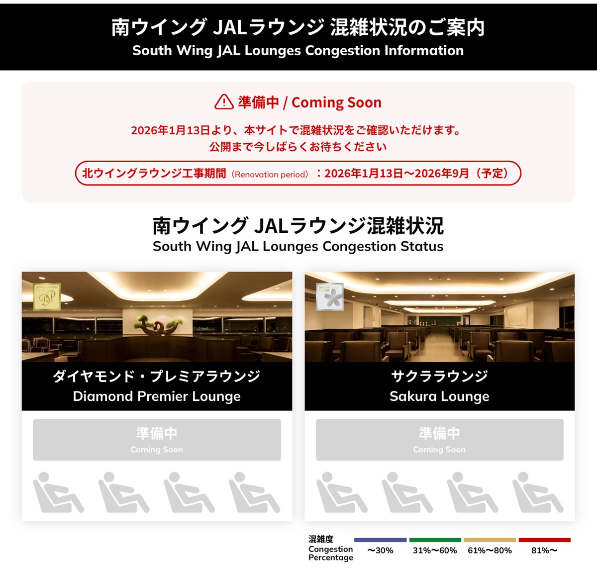 South Wing JAL Lounge Congestion Status  No-1