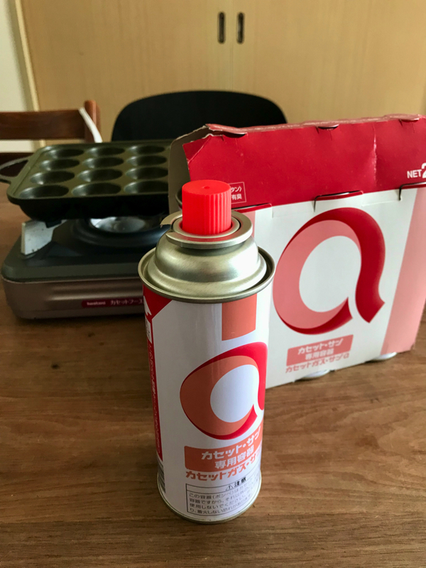 カセットコンロでたこ焼き