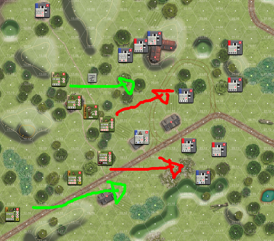 Compass Games Combat! 「森の村」第3ターン ゲームの醍醐味