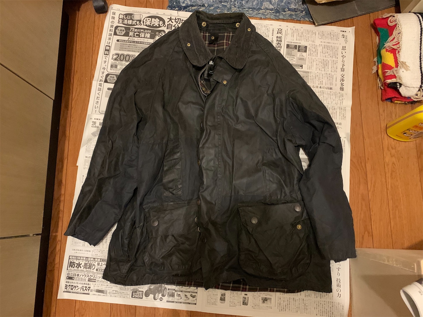 00年製Barbour ビューフォート C44 オイル抜き済み 3WARRANT REPROOF BARBOUR BEAUFORT OLIVE size-C44-毎日を