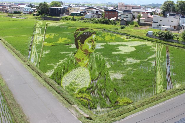 黒田清輝・湖畔・田んぼアート