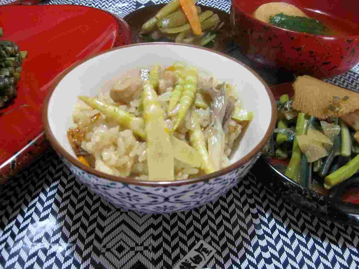 根曲がり竹レシピ・タケノコご飯