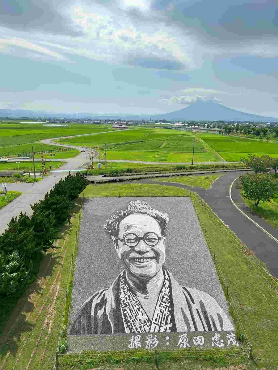 2024田舎館村の田んぼアート「じいさんばあさん若返る」きれい