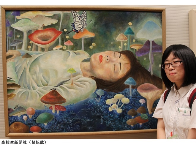 信州総文祭】昼寝する母、油絵で表現「生きている瞬間描きたい