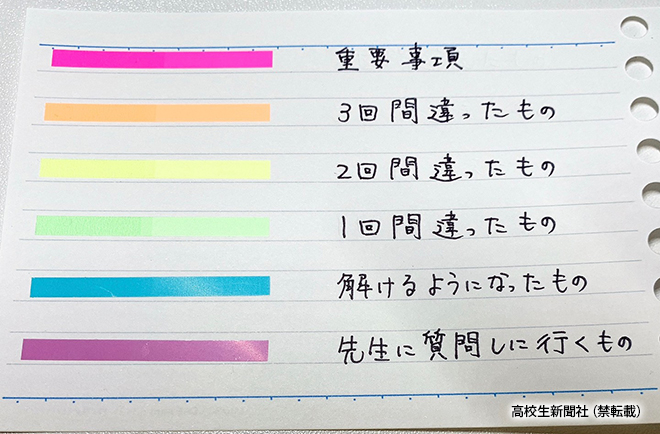 広い範囲を効率よく学べる「6色付箋」勉強法 部活をかけ持ちしながら