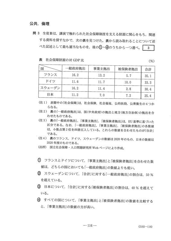 速報】大学入学共通テスト2026公共，倫理の問題・解答・分析一覧
