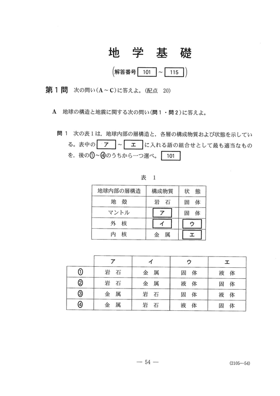 速報】大学入学共通テスト2026 地学基礎の問題・解答・分析一覧
