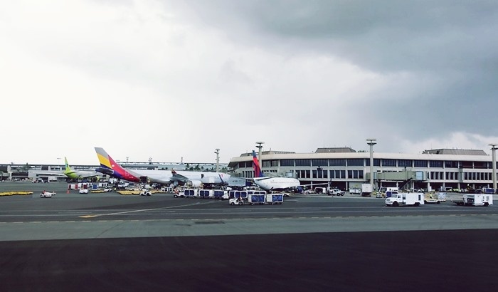 ホノルル空港着陸直後