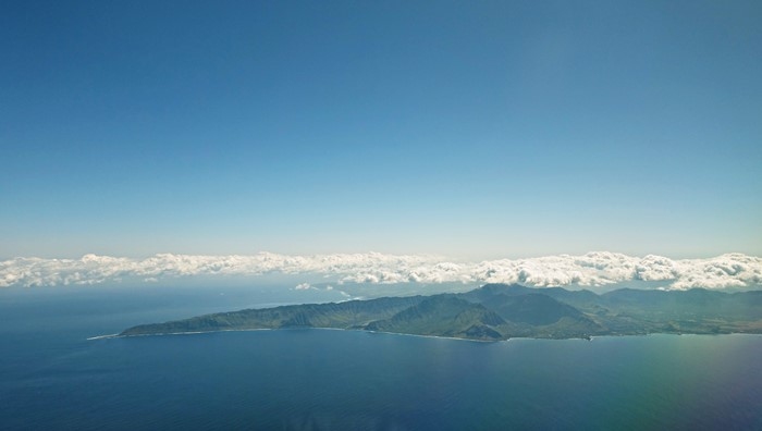 着陸前のハワイ諸島