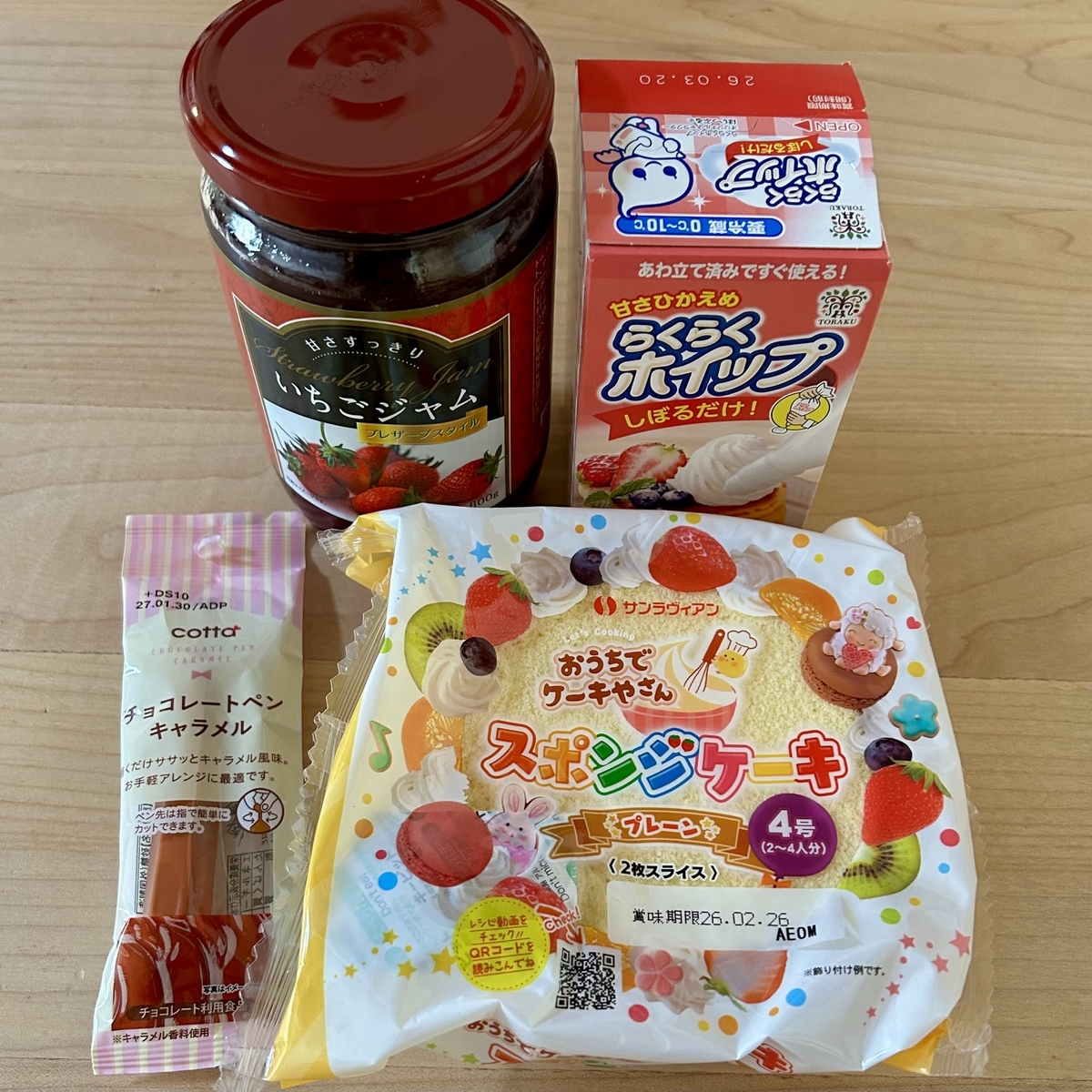 ドキンちゃんもどきケーキに使用した材料