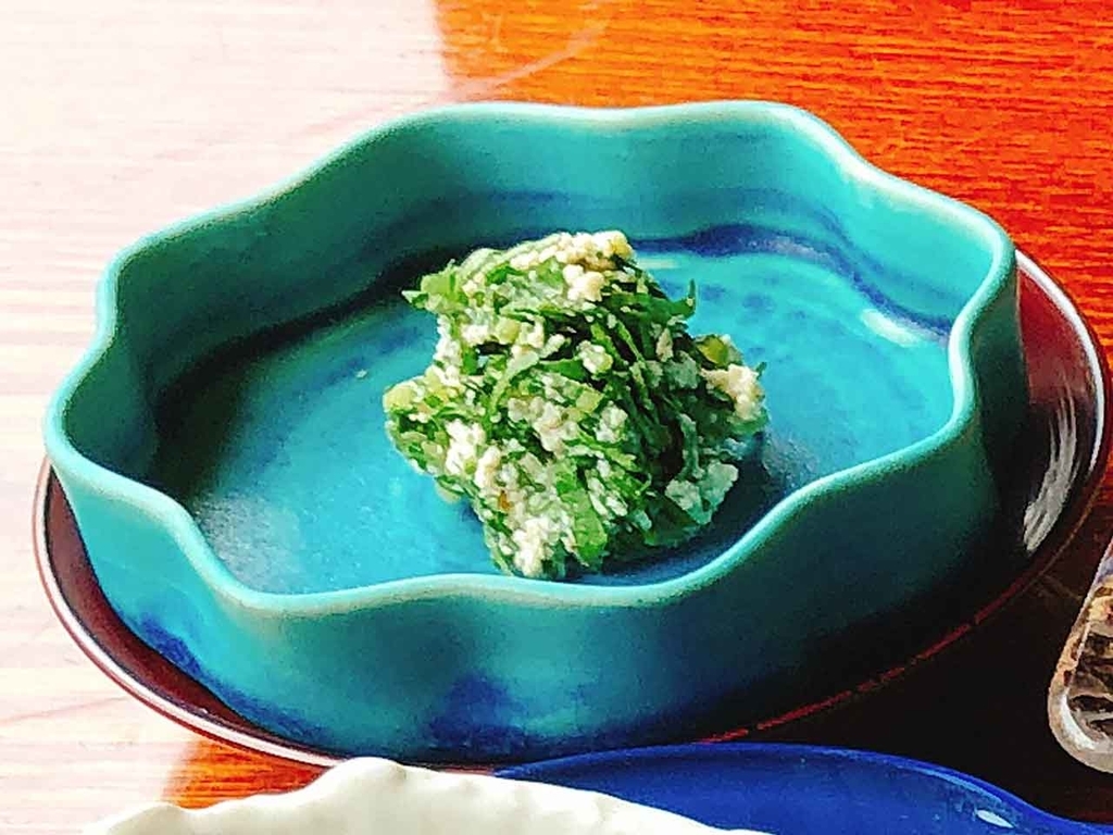 「苦菜」の白和え（沖縄第一ホテル「薬膳朝食」）【適材適食】小園亜由美（管理栄養士・野菜ソムリエ上級プロ）