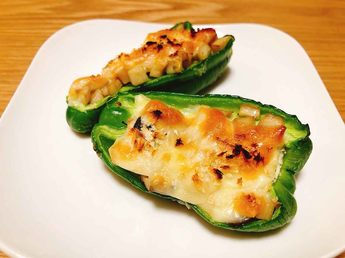 エリンギとチーズのピーマンカップ焼き「旬の役菜 5月【ピーマン】」今が旬★　美味しくて＋栄養価が高くて＋安くて＝元気にしてくれる季節の野菜を紹介【適材適食】小園亜由美（管理栄養士・野菜ソムリエ上級プロ）
