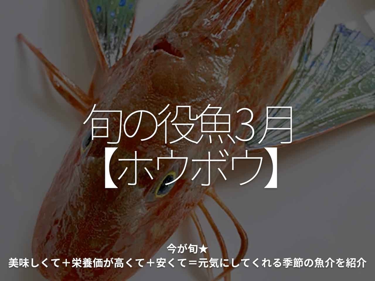 2704食目「旬の役魚 3月【ホウボウ】」今が旬☆ 美味しくて＋栄養価が 