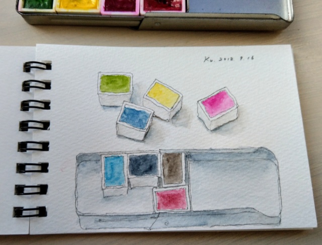 ミント缶に入れた固形水彩絵の具について 絵具の本棚